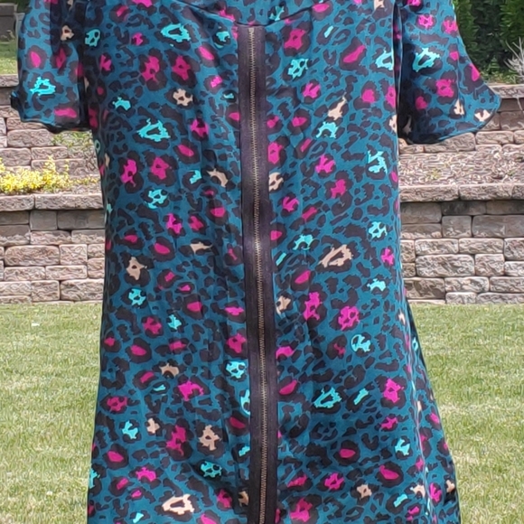 🌟 3 for $15 Deal! 🌟Worthington pink black, teal, & green zipper top M - Picture 5 of 7